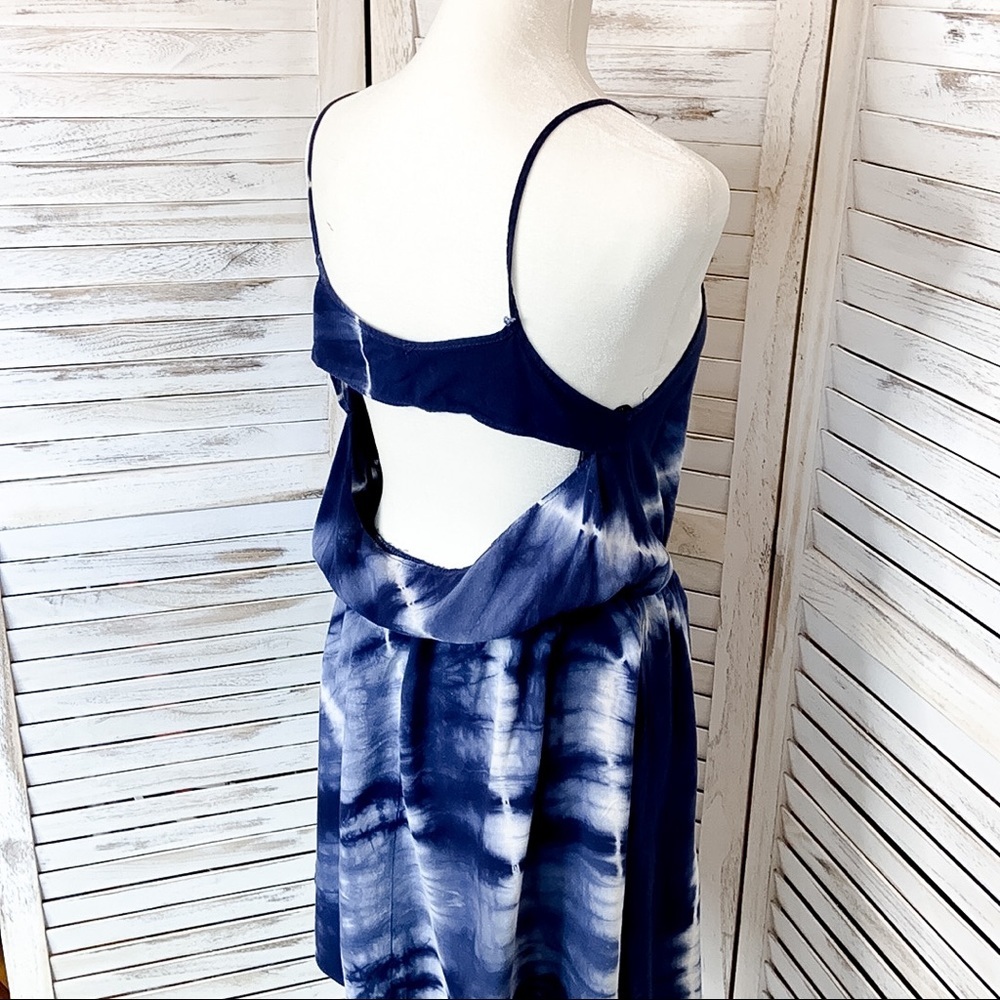 FOREVER 21 | Blue Tie-Dye Open Back Tank Dress - Picture 5 of 7